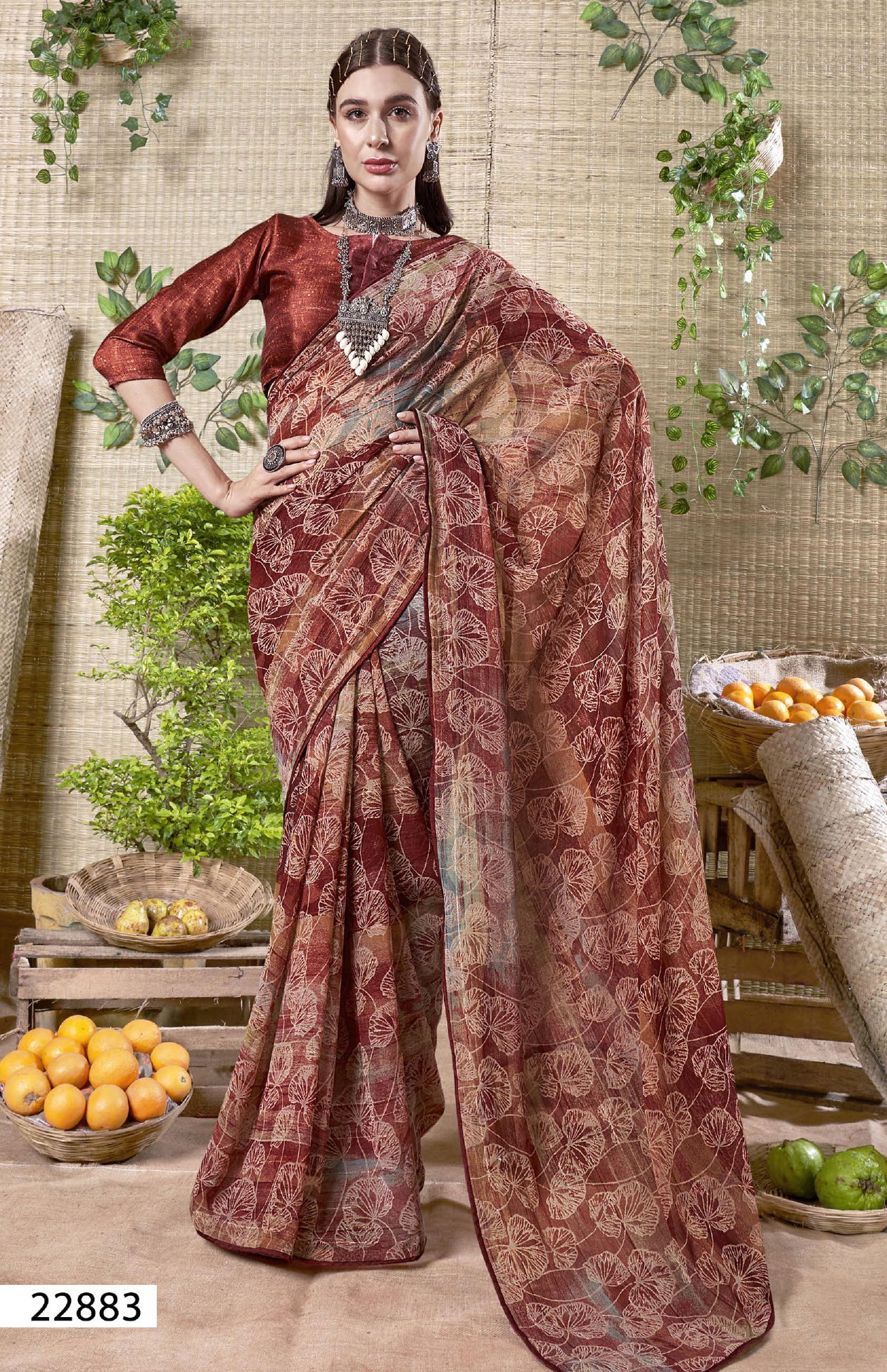 Rushi By Vallabhi Printed Georgette Sarees Wholesale Clothing Suppliers In India